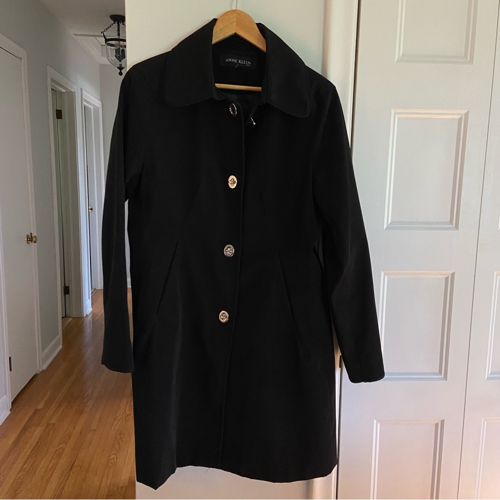 ANNE KLEIN COATS black trench coat